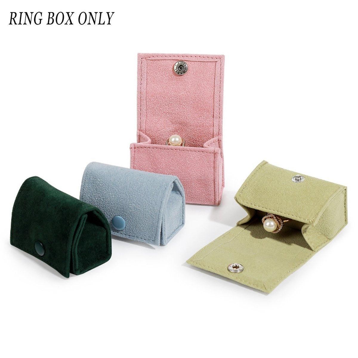 Premium Fabric Mini Rings and Earrings Jewelry Boxes 5PCS