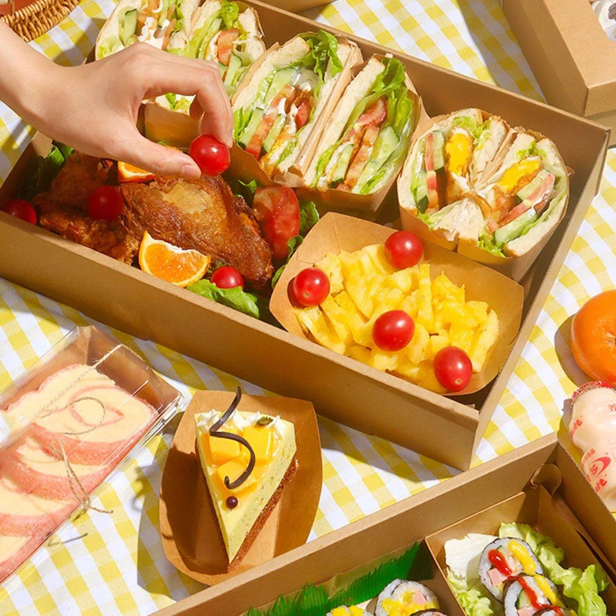 Grazing Boxes Kraft Paper with Clear Window 10PCS