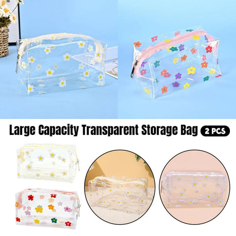 Large Capacity Transparent Storage Bag 2PCS