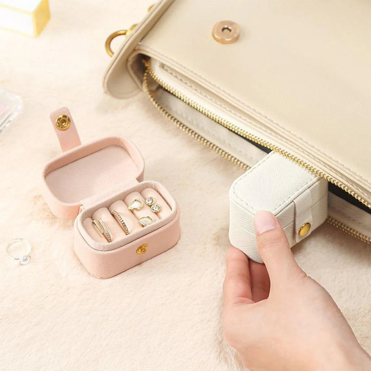 High-Quality Synthetic Leather Mini Jewelry Boxes 5PCS