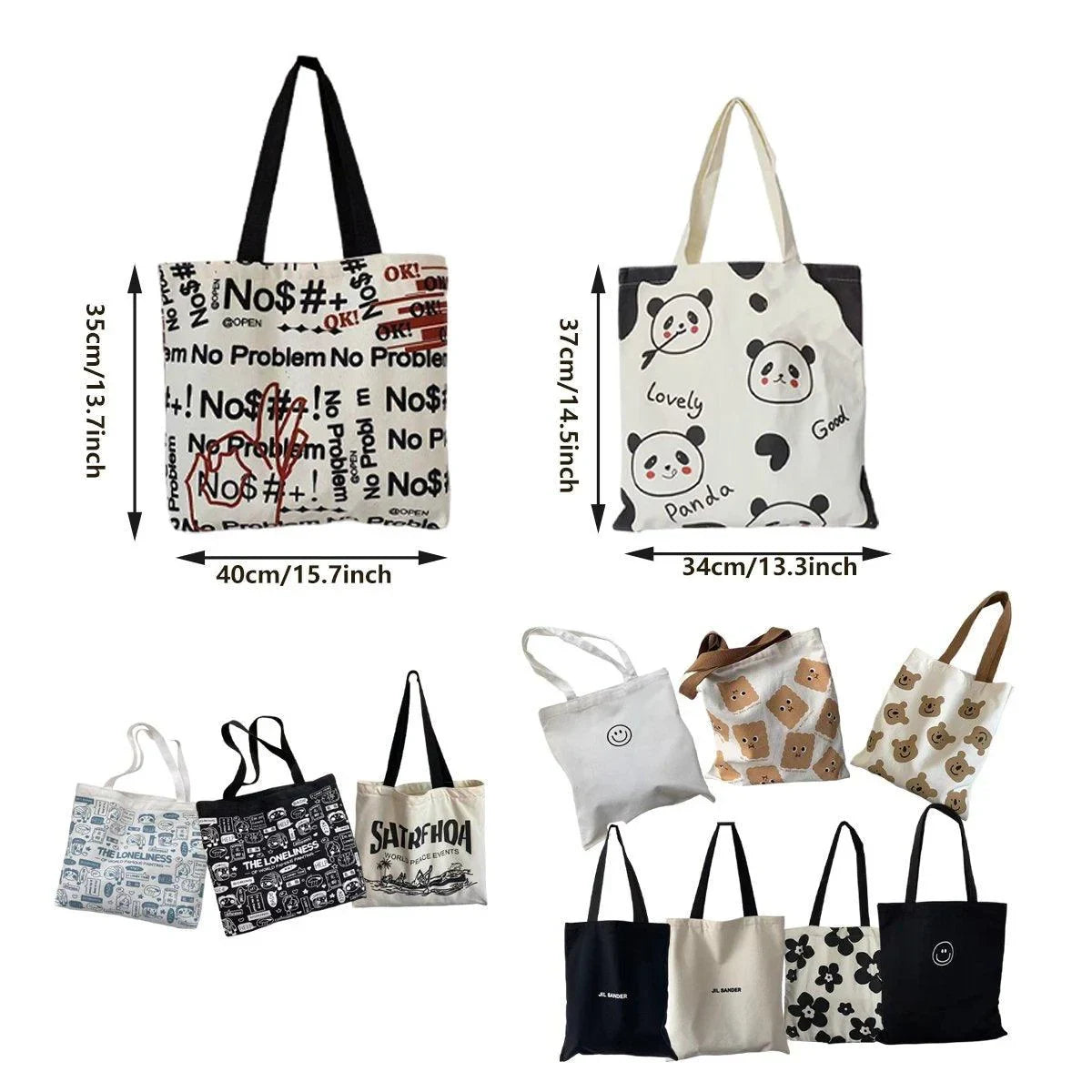 High-Quality Canvas Shoulder Bags 1PC