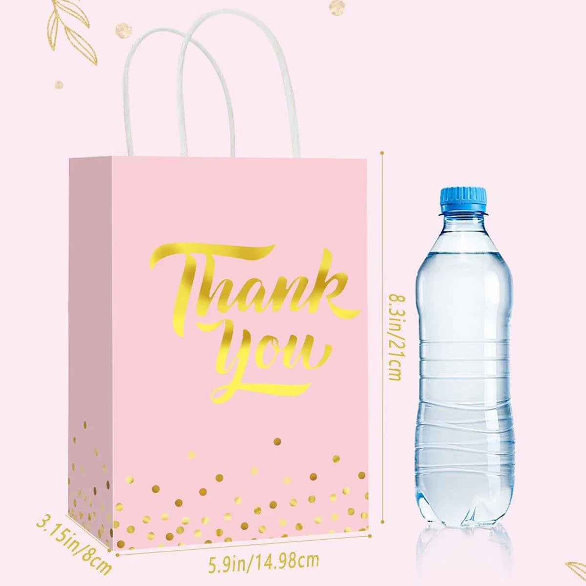 25PCS Reusable Kraft Paper Gift Favour Tote Bags