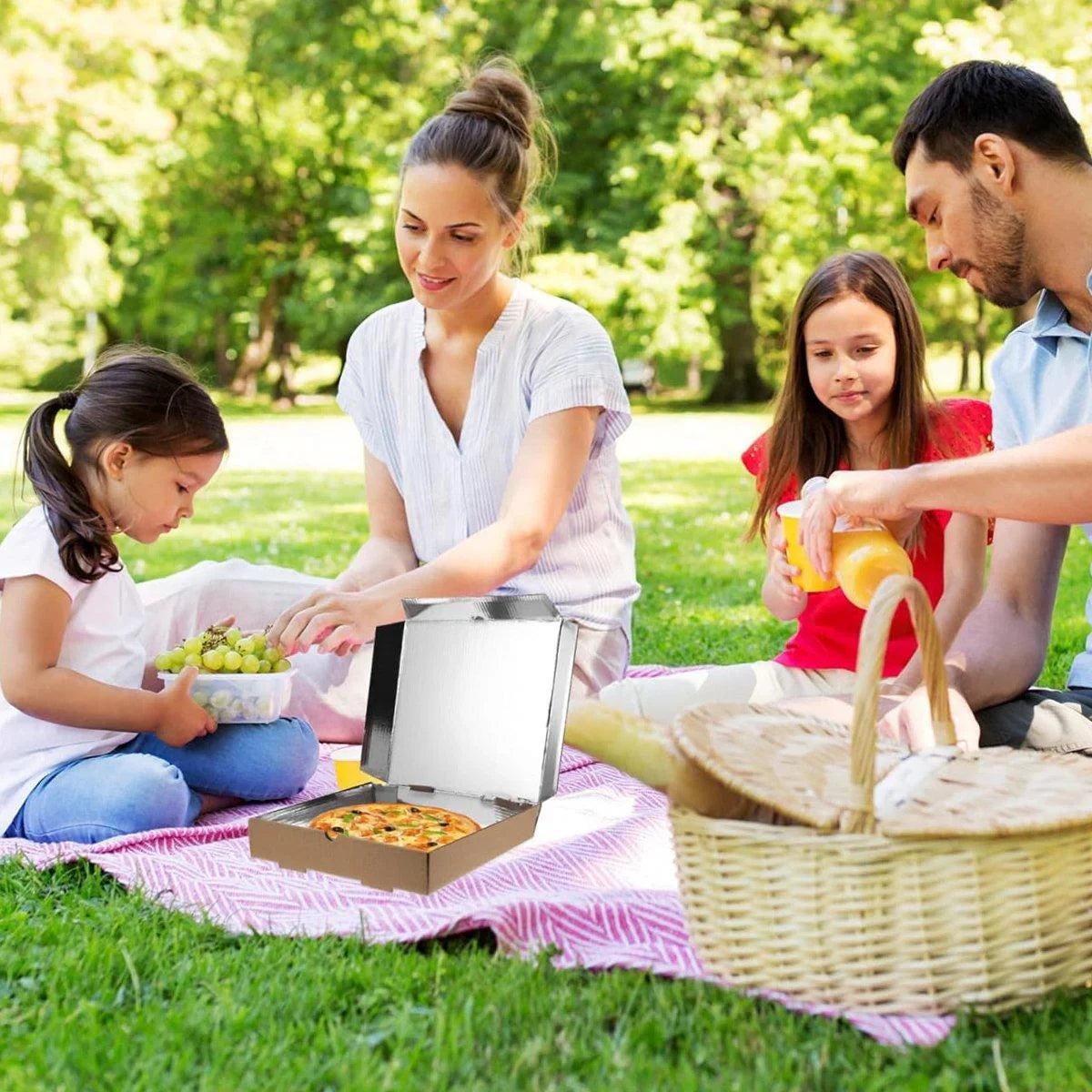 Pizza Boxes Aluminum Foil Lining Heat Retention 50PCS