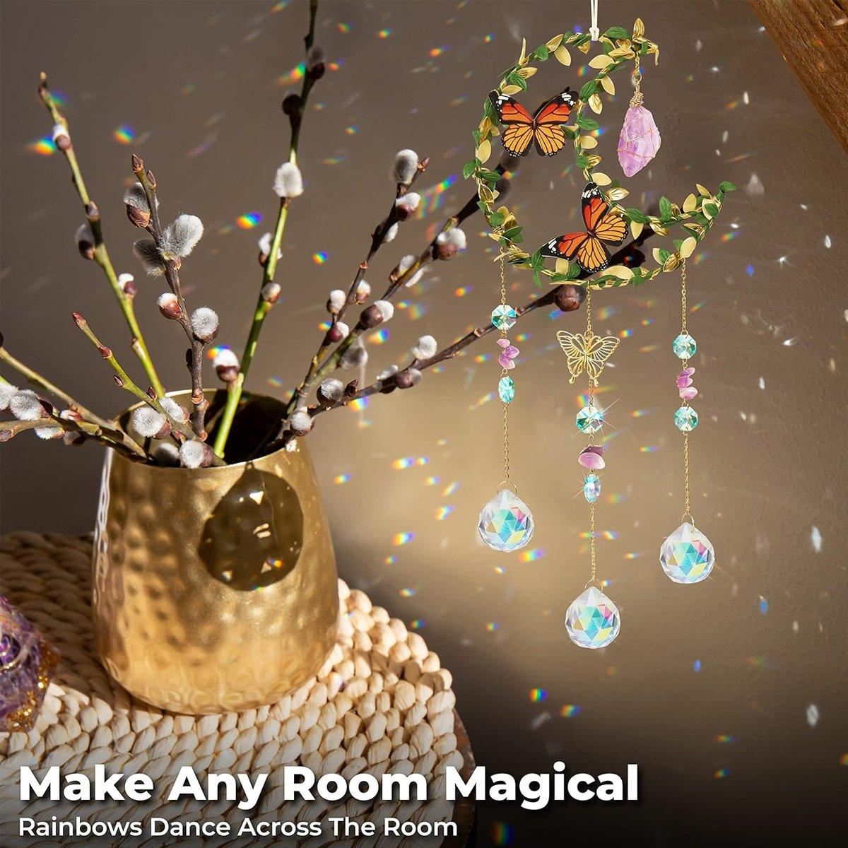 Moon Butterfly Flower Wind Chimes Garden Pendant 2Styles 1PC