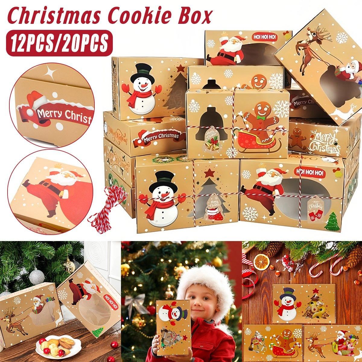 Christmas Candy Boxes with Window 12PCS