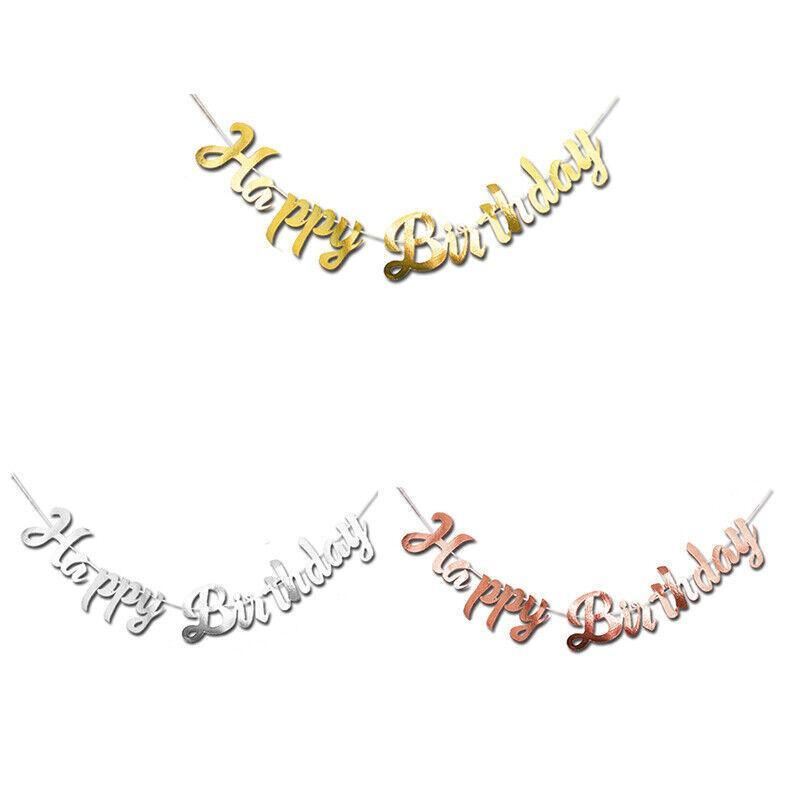 Happy Birthday Banner Party Decorations 3Colors 1PC