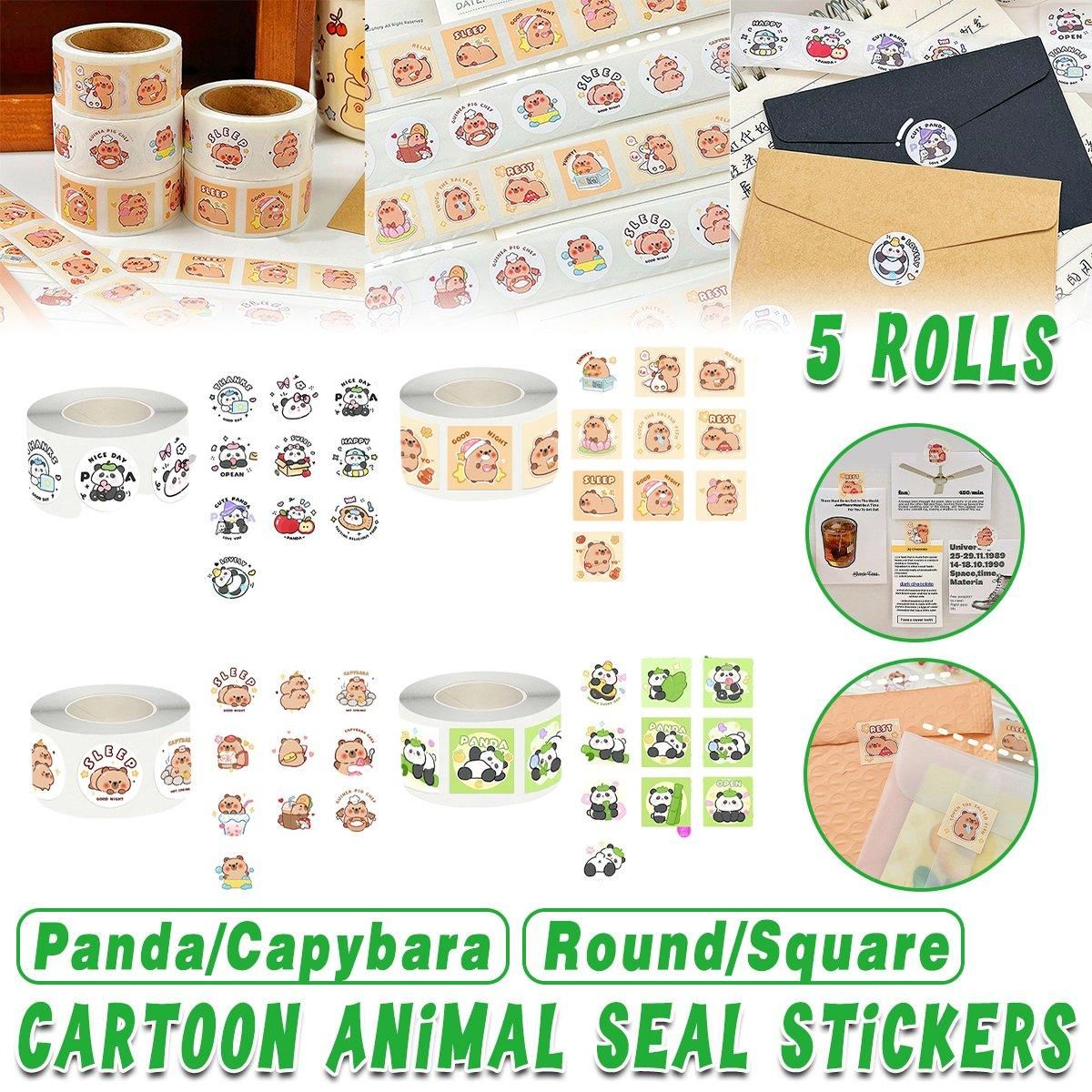 5Rolls Seal Stickers Cartoon Hand Account Stickers