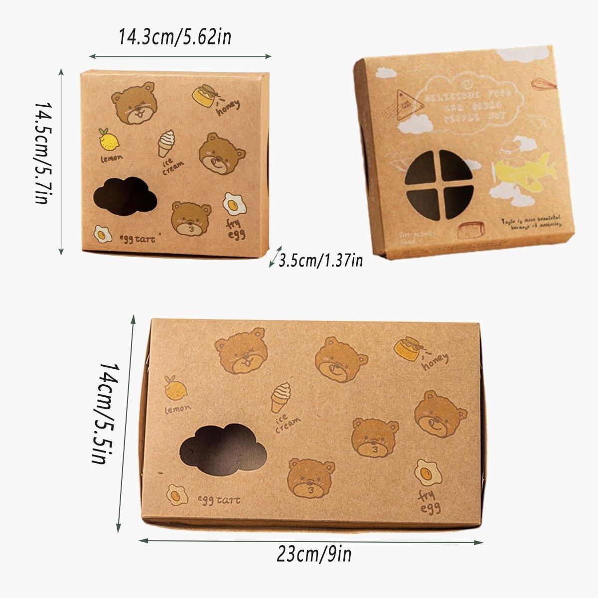 40PCS Egg Tart Paper Boxes Cupcakes Packaging