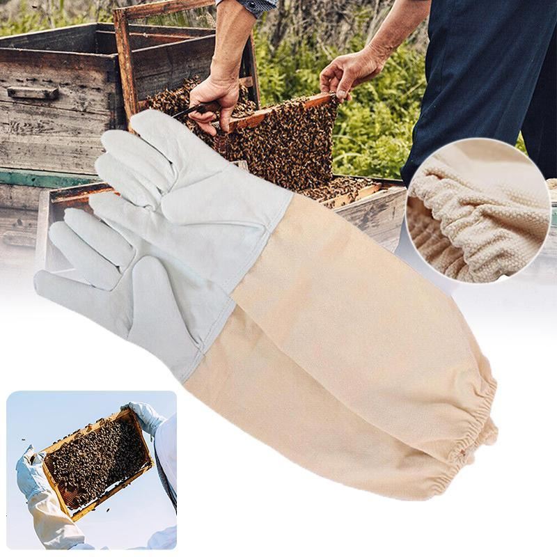 Goatskin Protective Bee Keeping Vented Long Sleeve Beekeeping Gloves 1 Pair