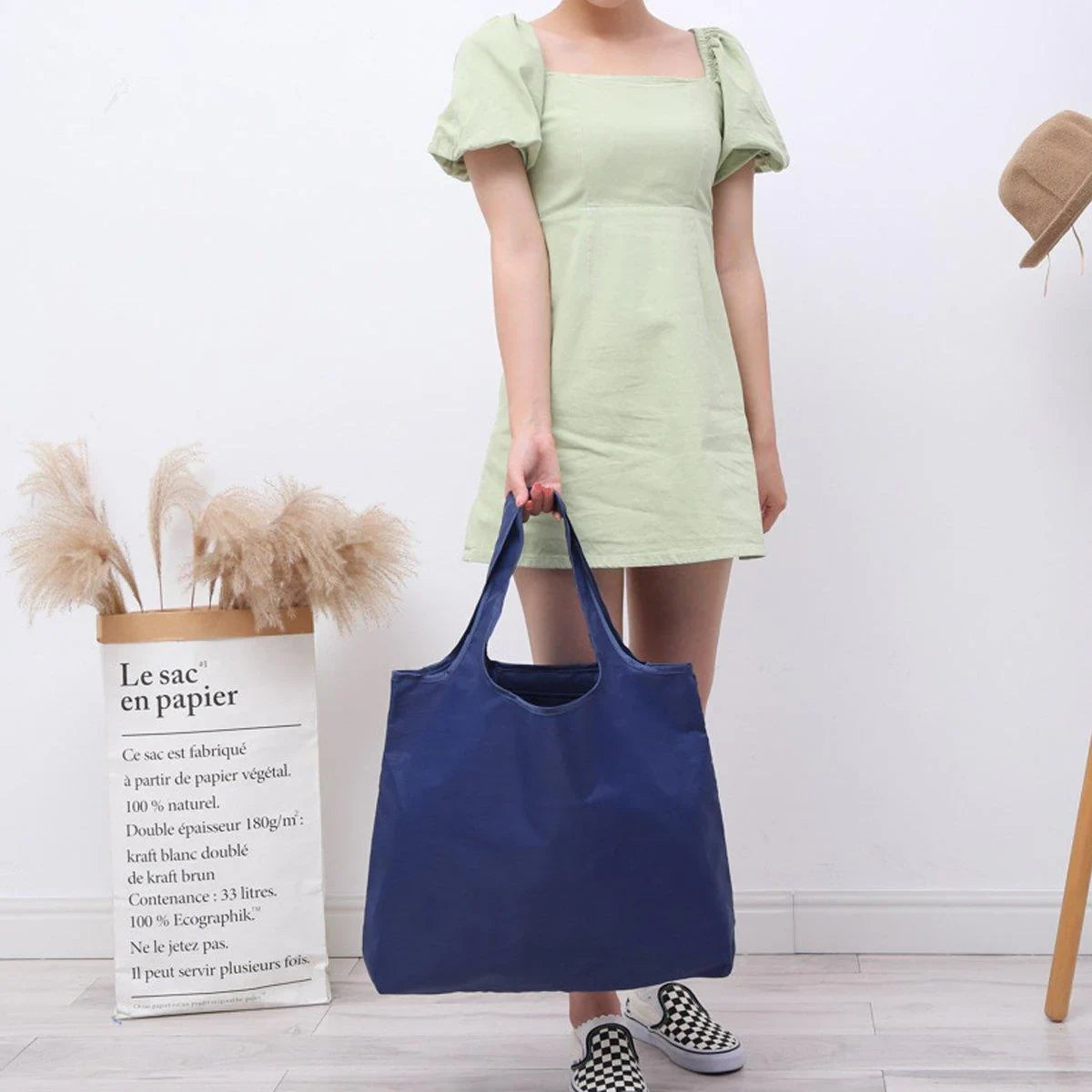 Waterproof Foldable Fabric Reusable Grocery Bags 1PC