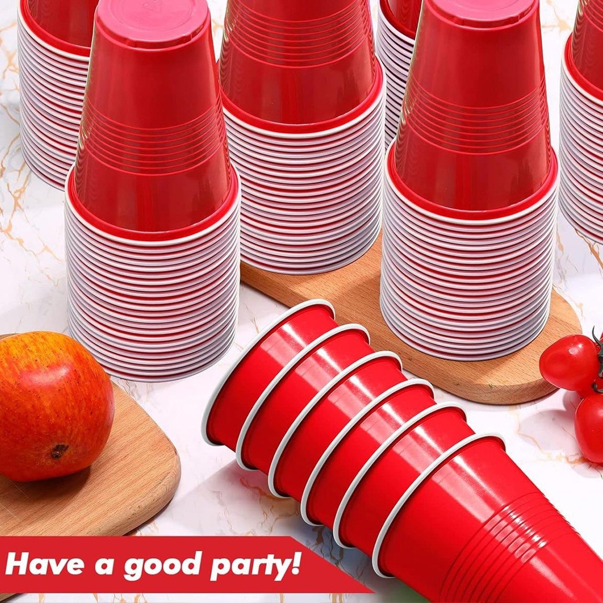 Reusable Red Plastic Party Cups 50PCS