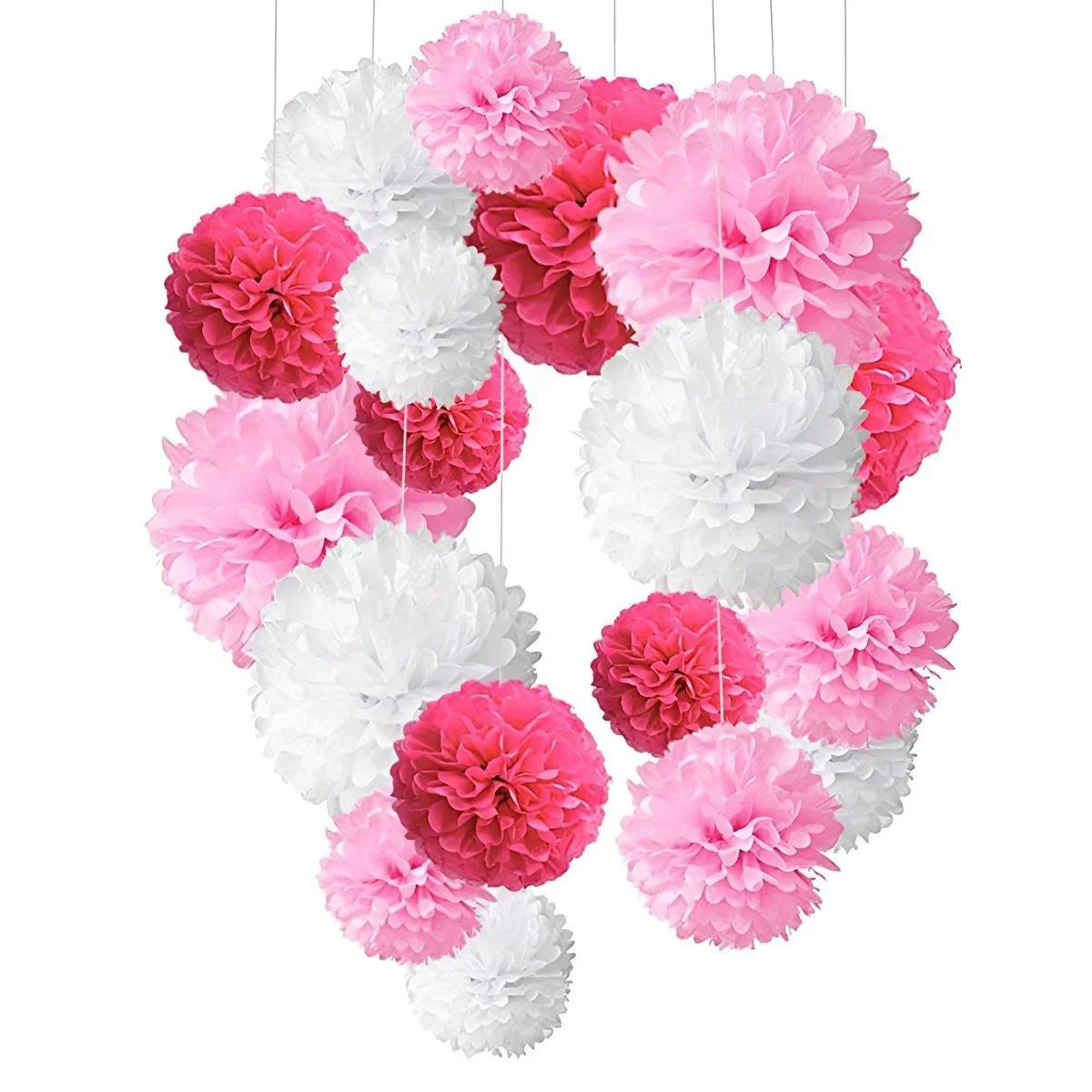 18PCS Golden Black Ornaments Paper Flower Ball Set