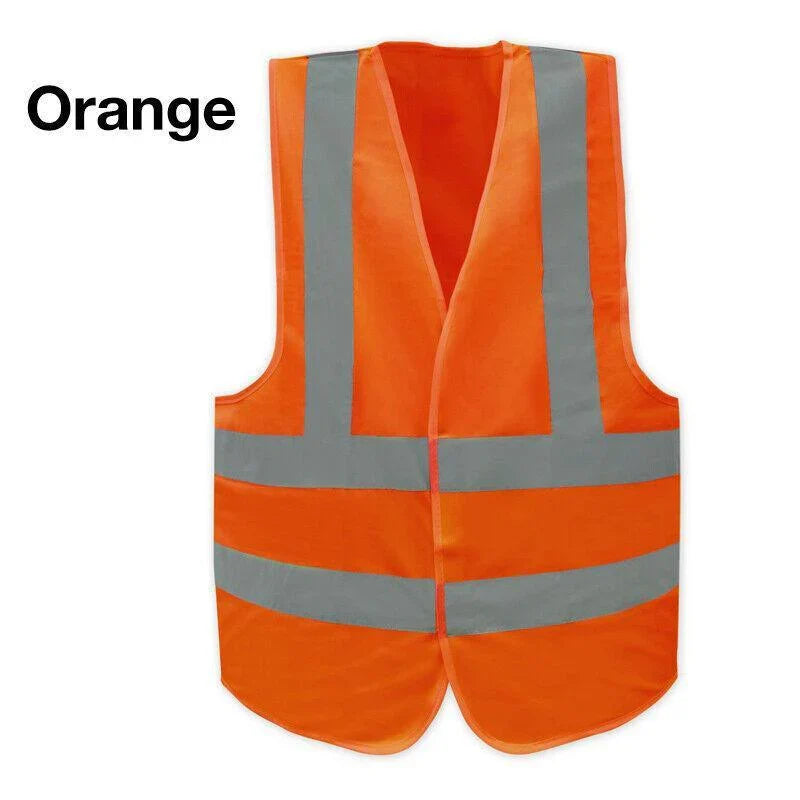 Safety Vest Reflective Tape Yellow Orange Day Workware Night High Visibility 1 Vest