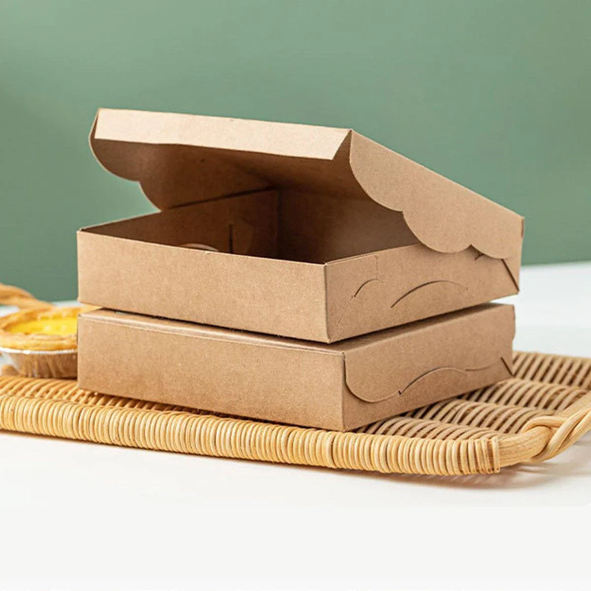 40PCS Egg Tart Paper Boxes Cupcakes Packaging
