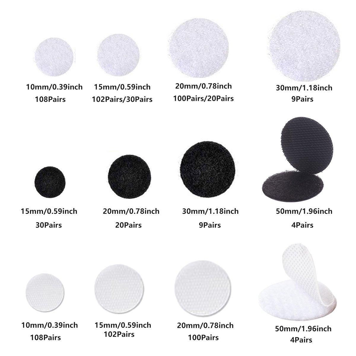 Nylon Adhesive Hook and Loop Stickers 4-108Packs