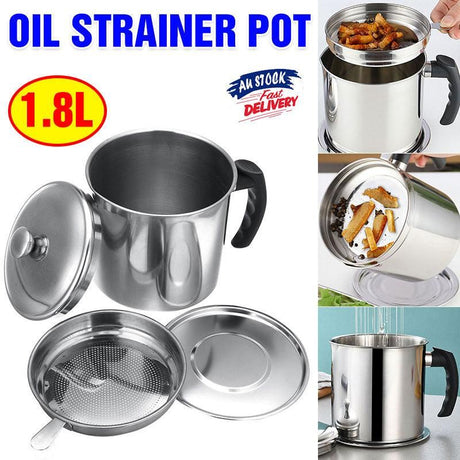 Stainless Steel Oil Strainer Pot 1Pack