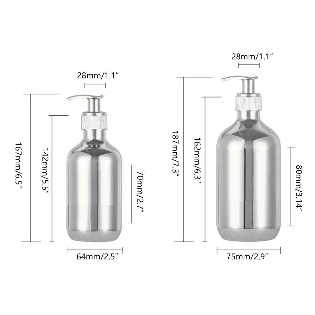 Pump Dispensing Bottle 5-Pack Silver and Gold 300ml/500ml