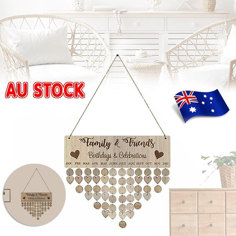 Wooden Hanging Calendar Board Perpetual 1Set