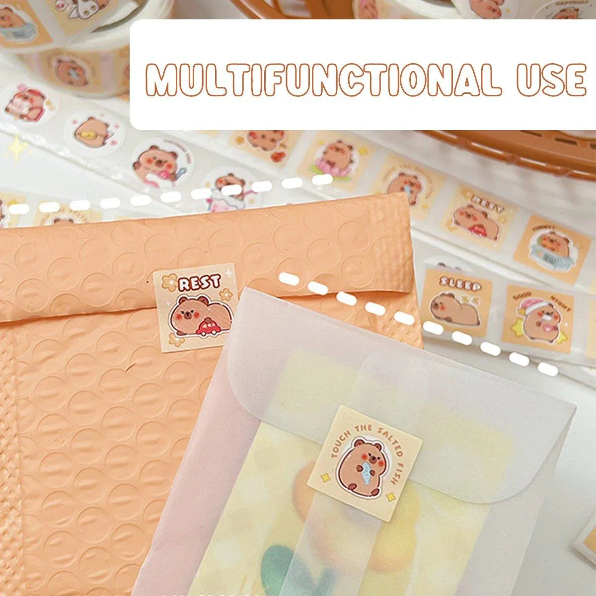 5Rolls Seal Stickers Cartoon Hand Account Stickers