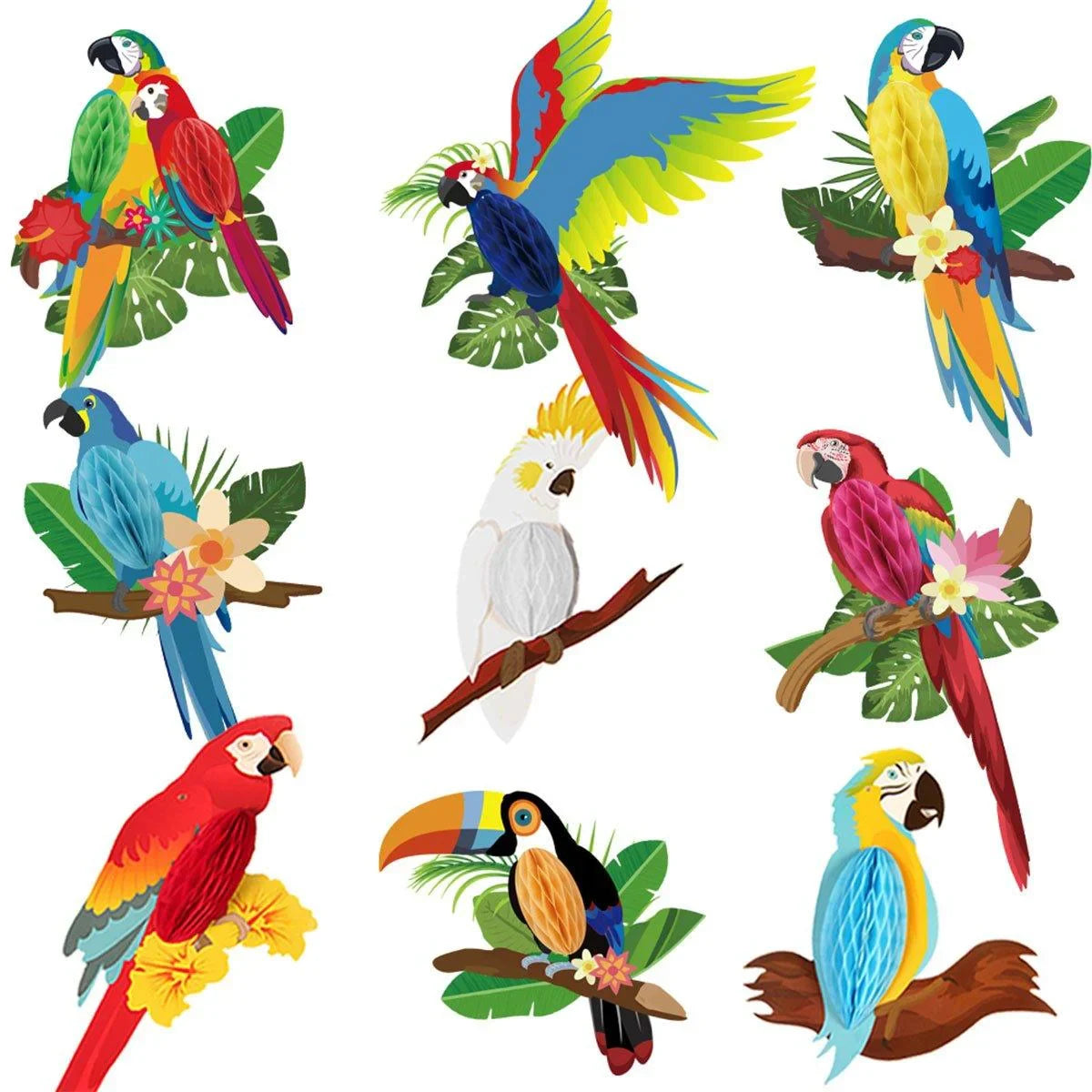 6/9/12pcs Parrot Charm Party Decoration