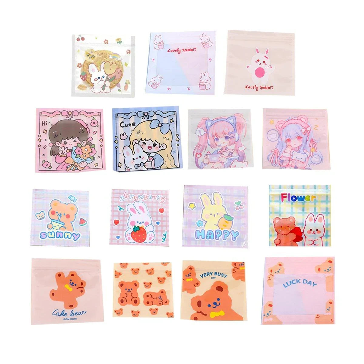 These cute cartoon Ziplock bags are perfect for keeping your snacks, candies, and cookies fresh and secure.