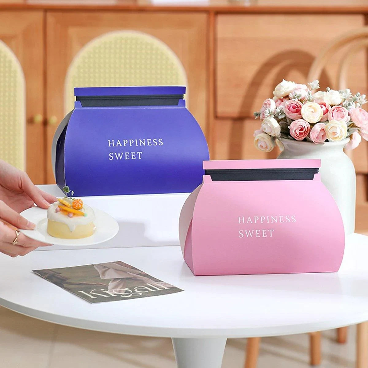 Food-Grade Paperboard Stylish Cake and Mousse Pastry Boxes 10pcs