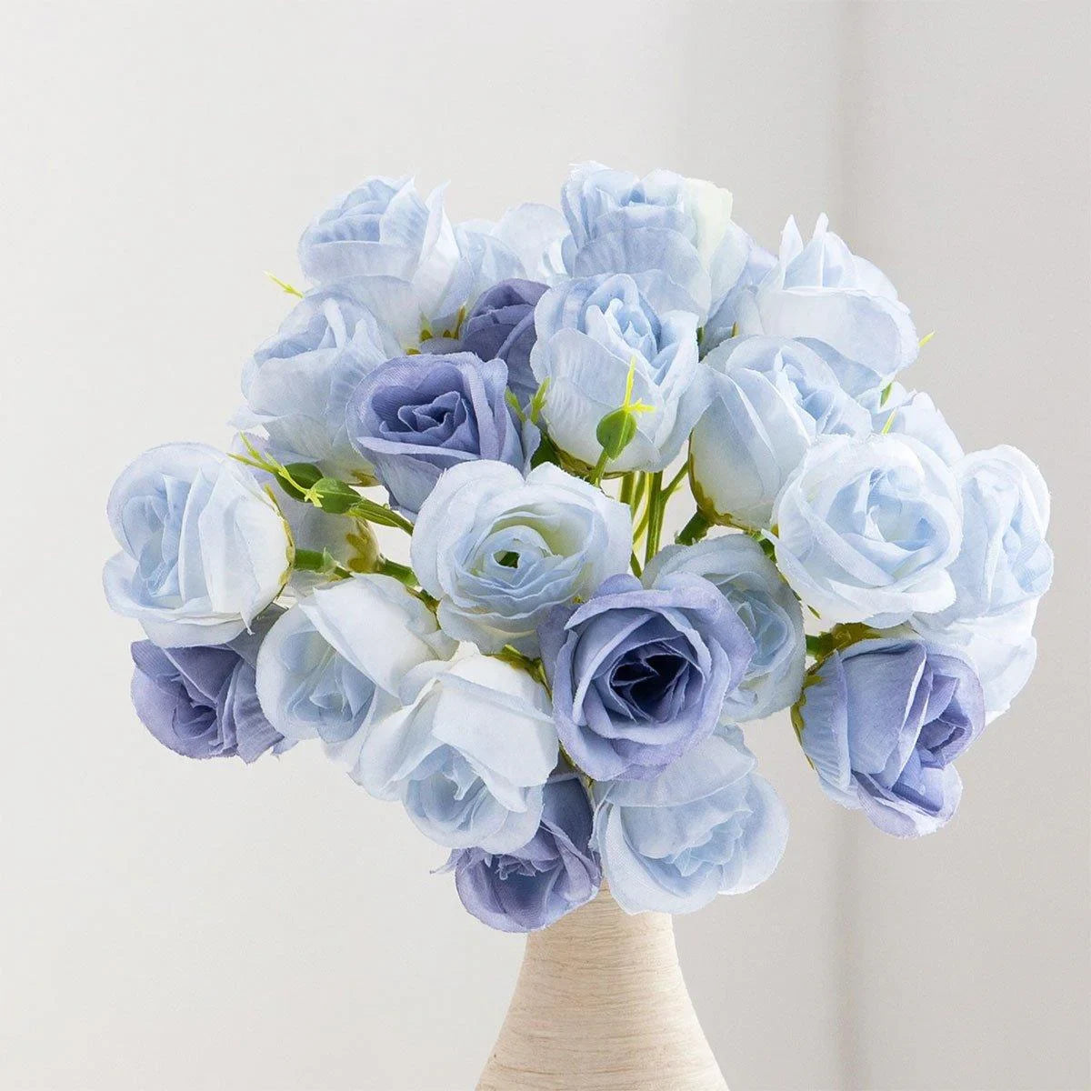 27 Head Broken Ice Blue Holding Flower Fake Flowers 2PCS