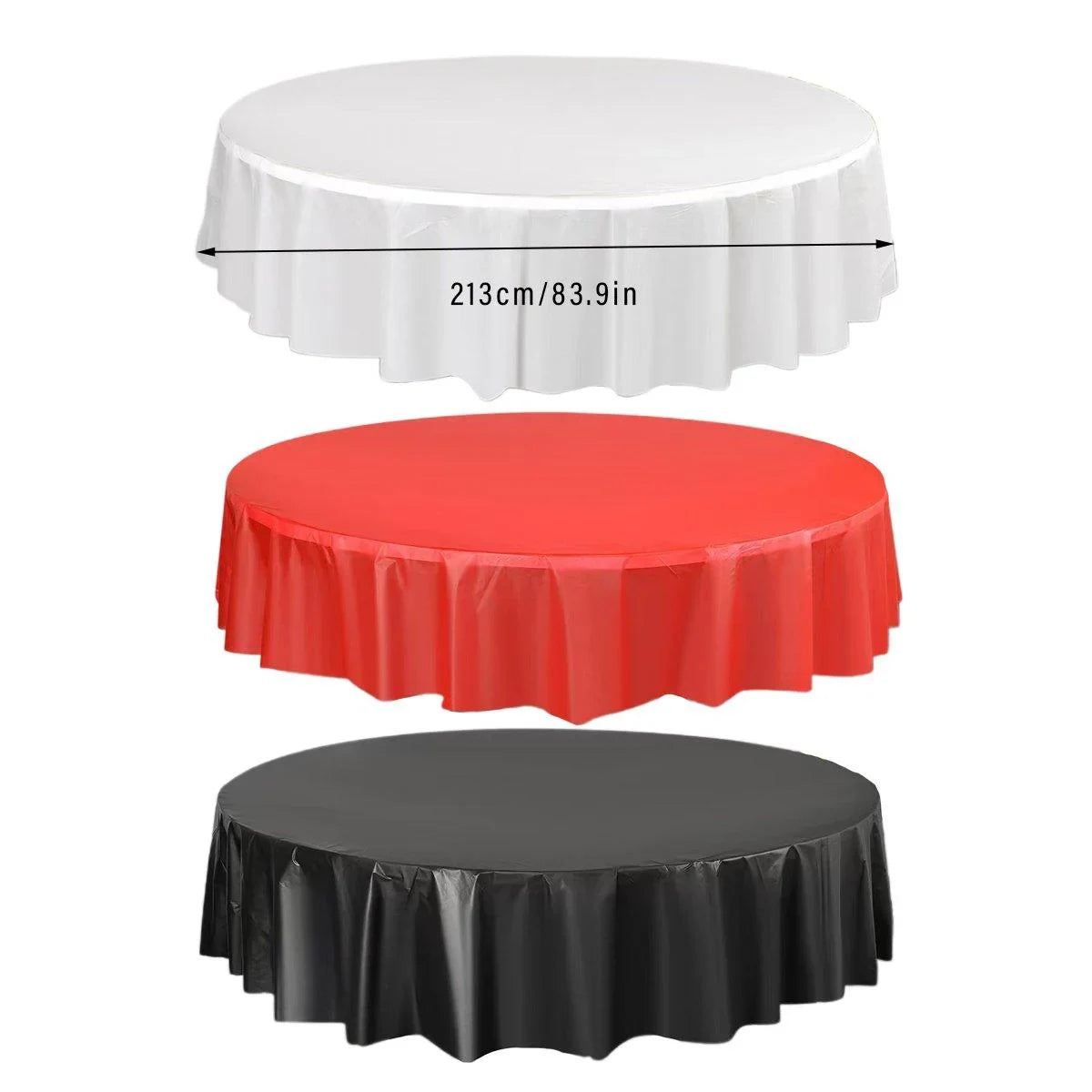 Disposable Solid Color Round Tablecloth 10PCS