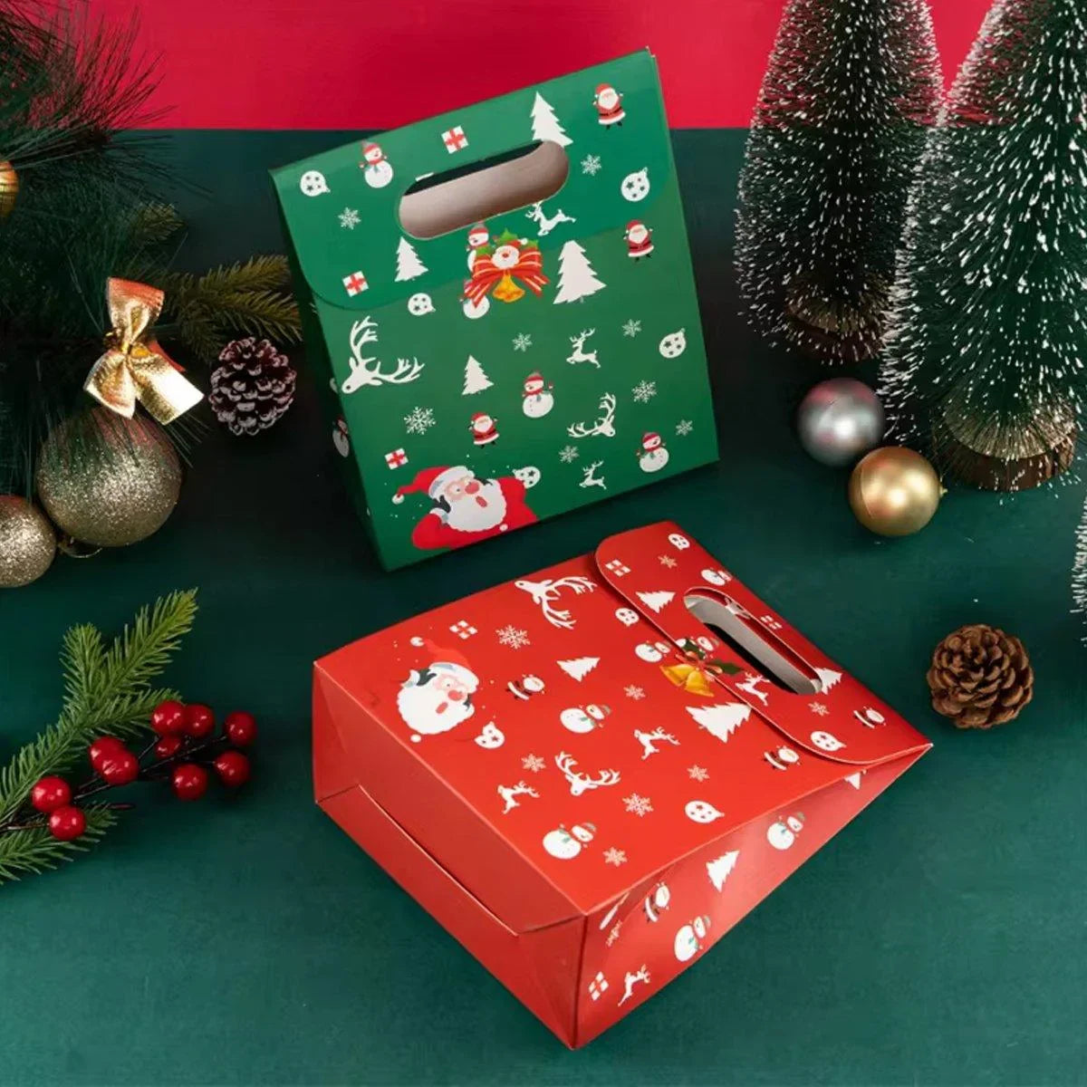 50PCS Christmas Candy Biscuit Packaging Box Gift Bag