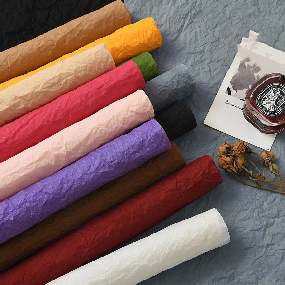 Add a touch of elegance to your flower bouquets with these vibrant and durable pleated Chennai papers.