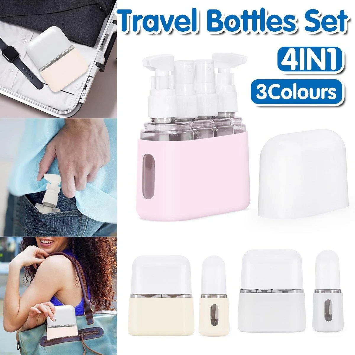 Portable Transparent Plastic Bottling 3 Colors 1Set