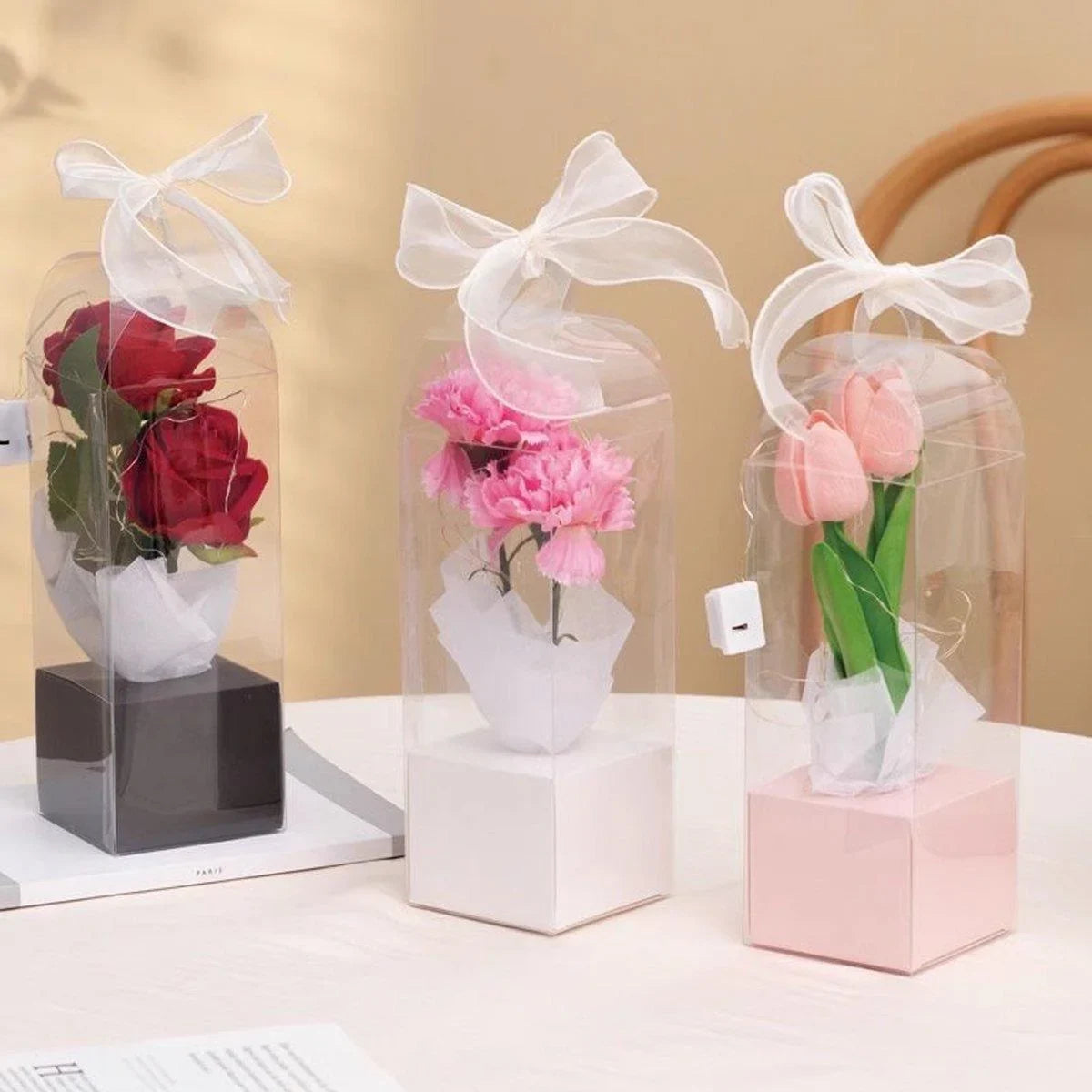 Clear PVC Flower Boxes Gift Packaging 10PCS
