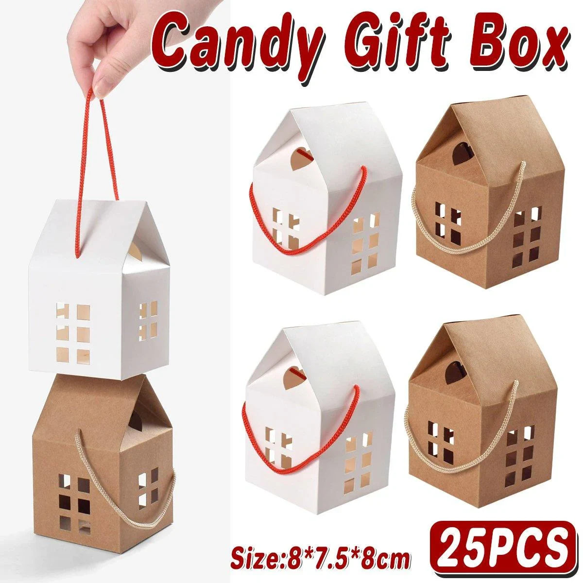 25PCS Cookie Candy Box Paper Gift Packing