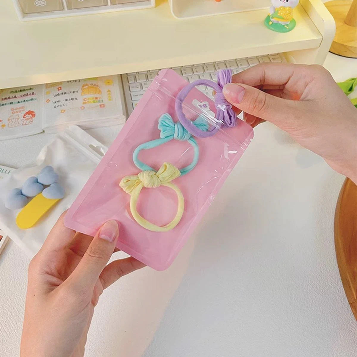 100pcs Colour Zip Lock Bags Transparent Seal Pouches