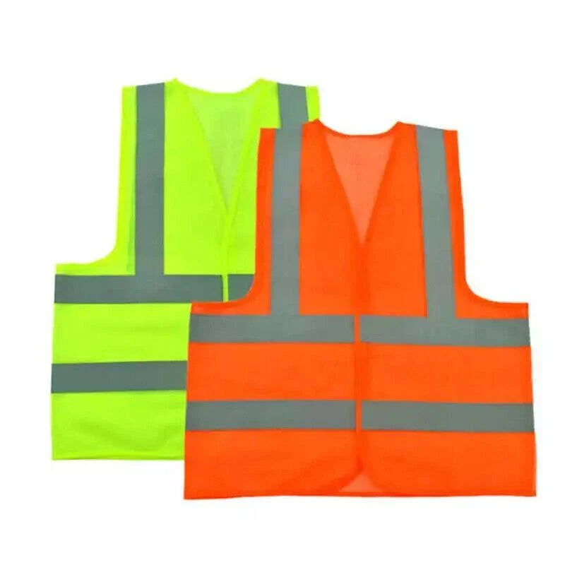 Safety Vest Reflective Tape Yellow Orange Day Workware Night High Visibility 1 Vest