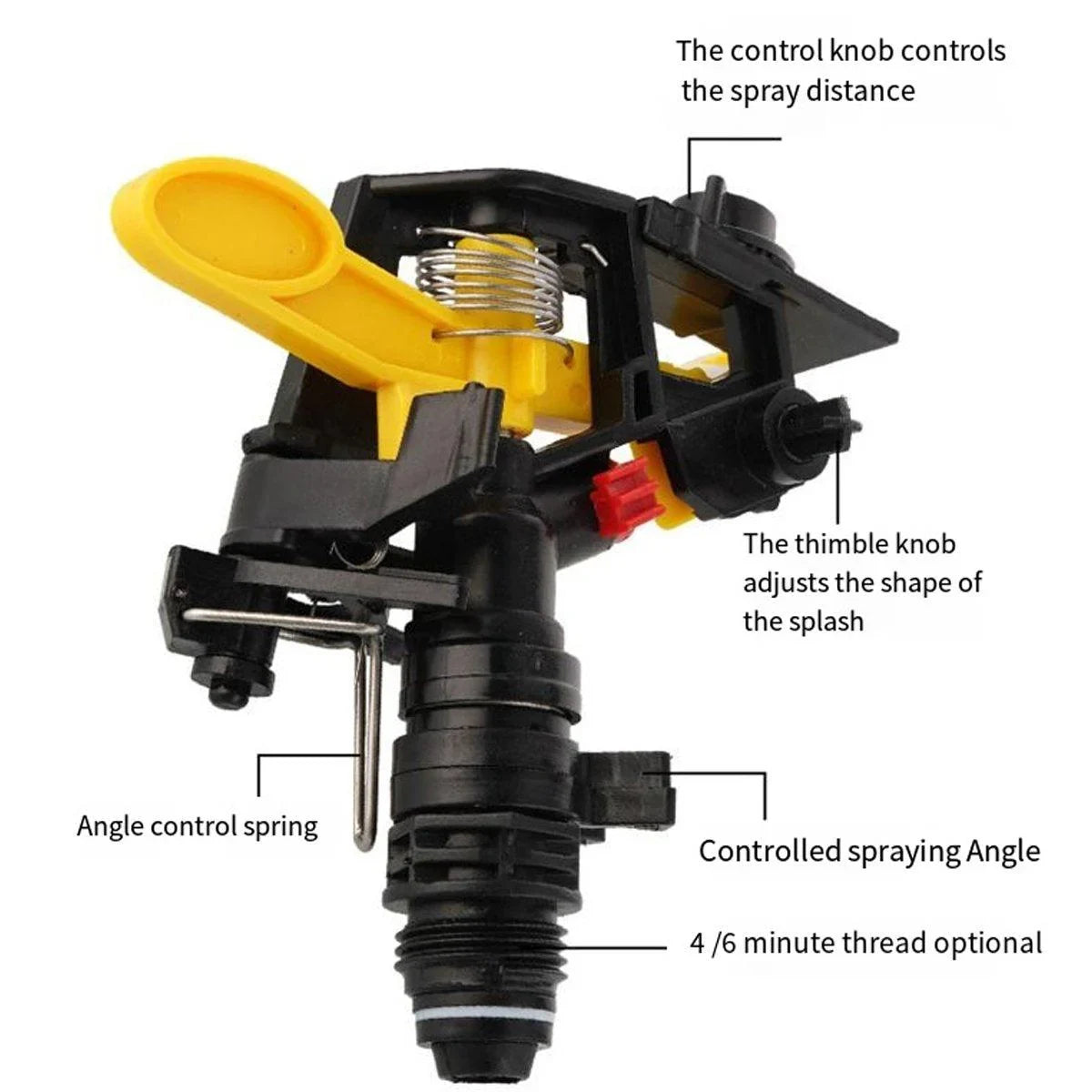 Agricultural Irrigation Lawn Rotating Sprinkler Heads 6Colours 1PCS