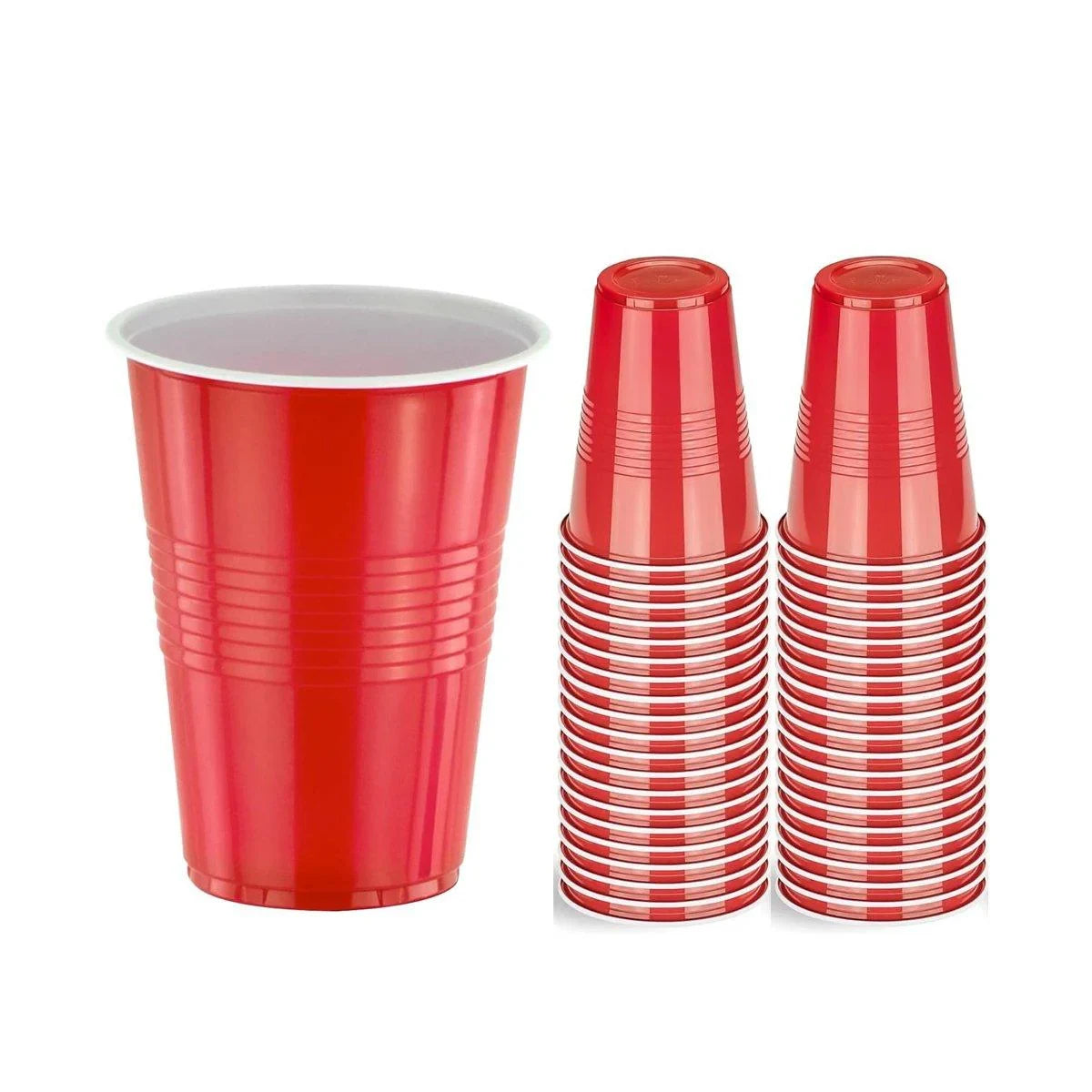 Red Plastic Party Cups 16oz (50-Pack) – Reusable & Disposable