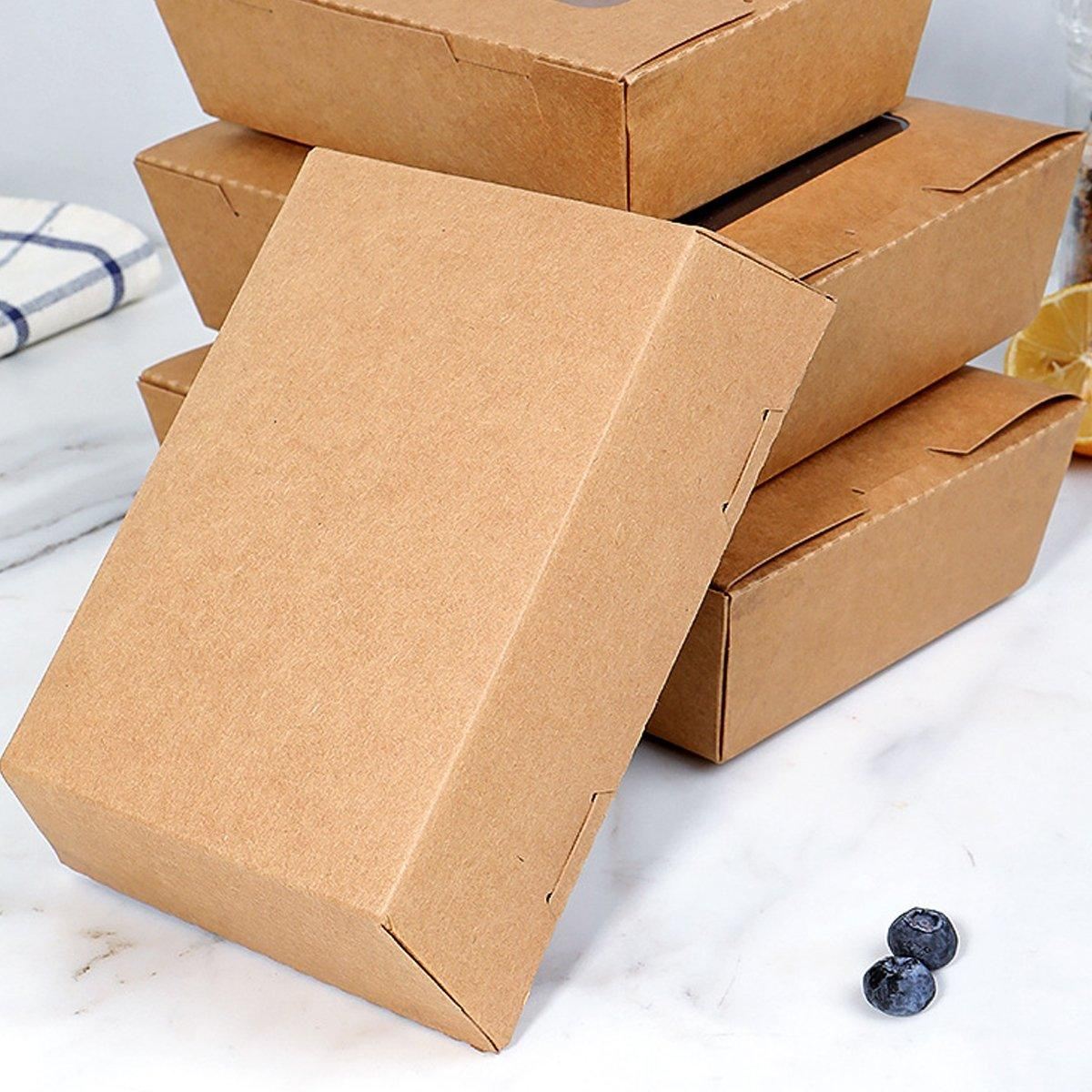 50pcs Kraft Paper Take Out Box