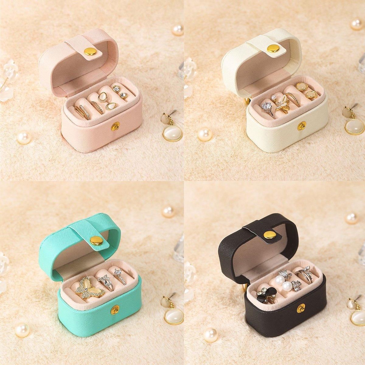 High-Quality Synthetic Leather Mini Jewelry Boxes 5PCS