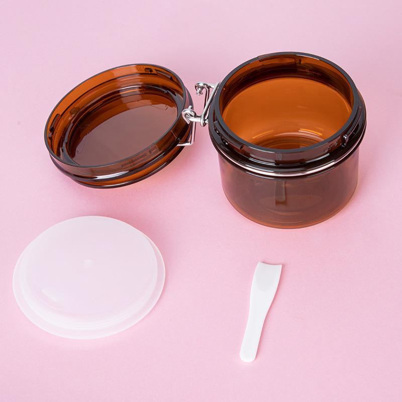 Durable PET Plastic Brown Plastic Jars for Skincare UV Protection Brown Plastic Jars 5pcs