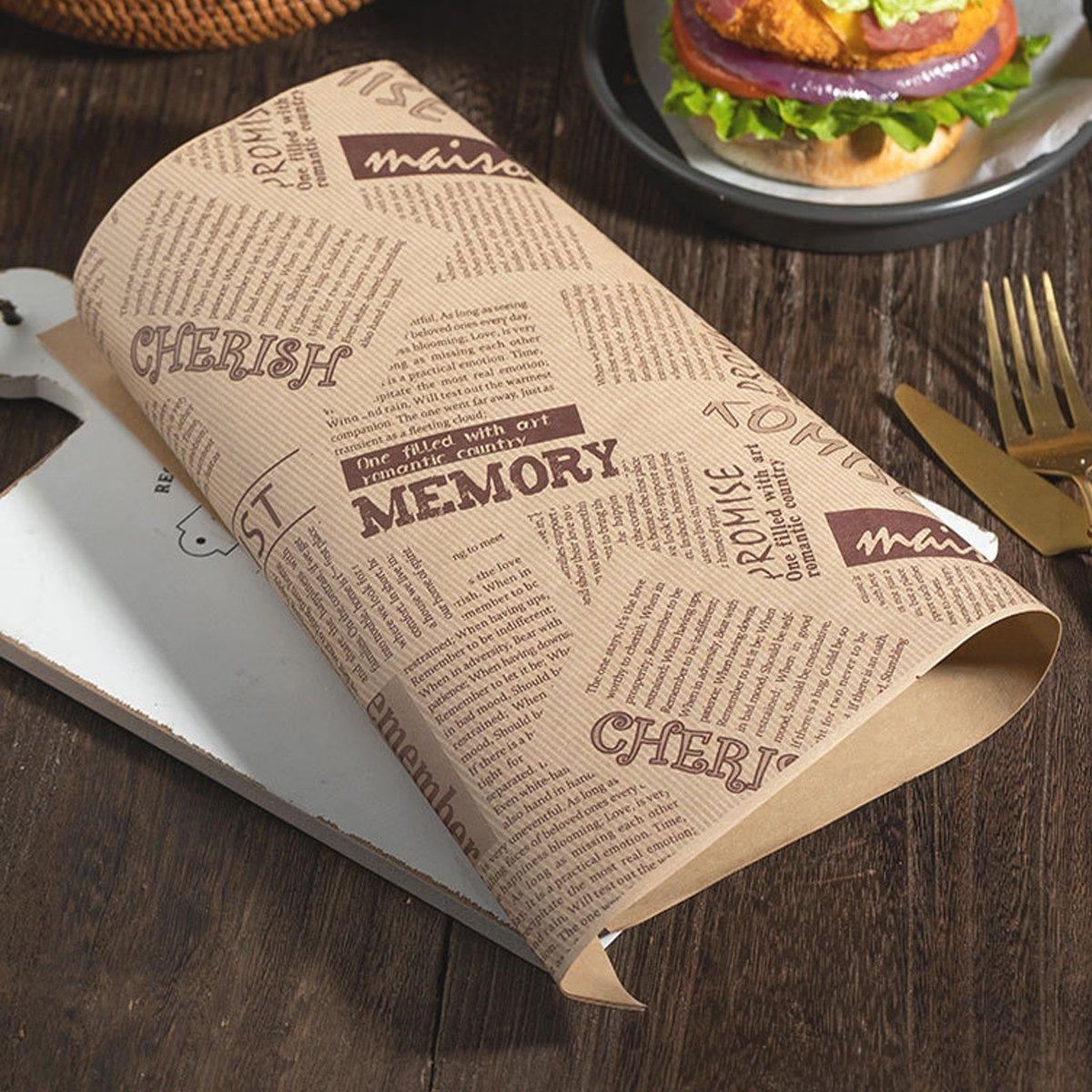 Grease-Proof Coated Sandwich Wrapping Papers 100PCS