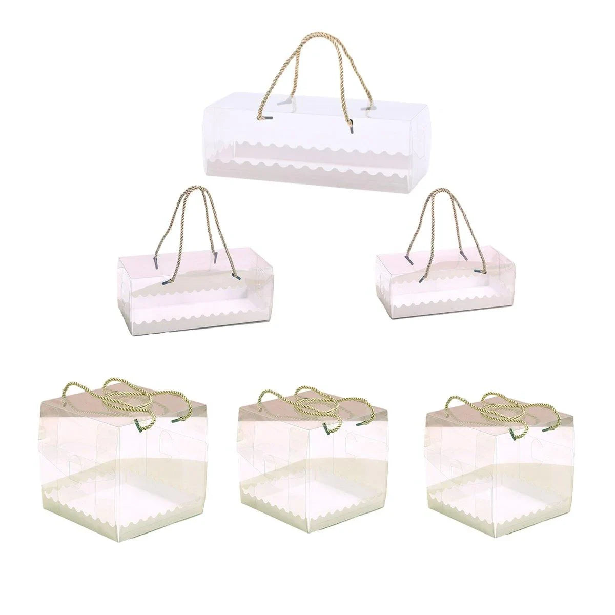 Transparent Plastic Cake Roll Packing Boxes 25PCS
