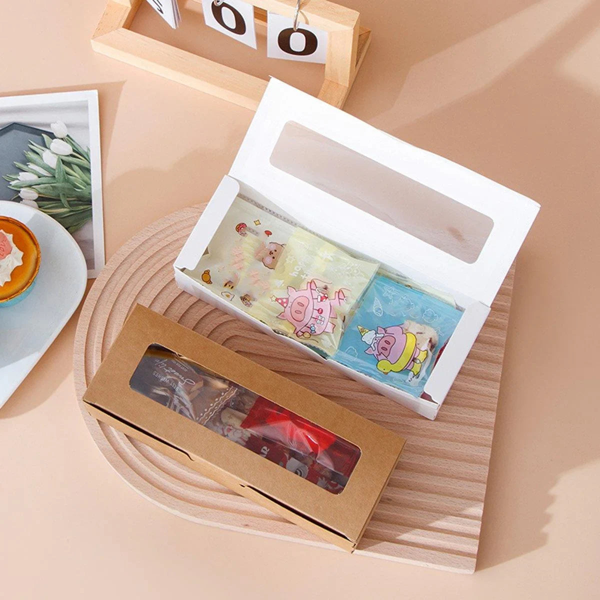 50PCS Set Kraft Paper Macaron Box