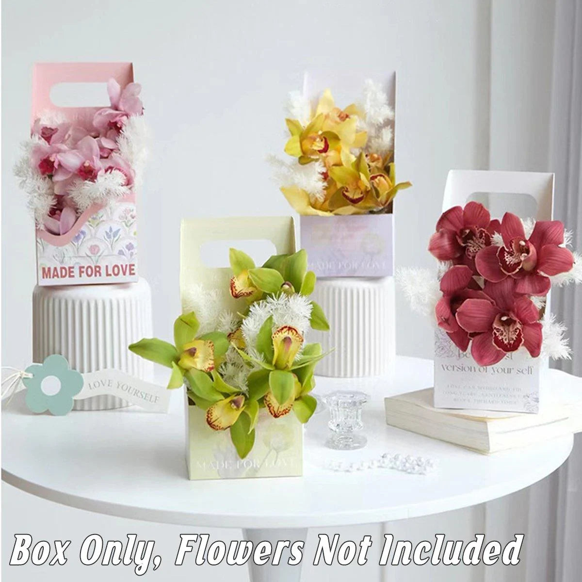 Foldable Hand-Held Flower Packaging Boxes 10 PCS