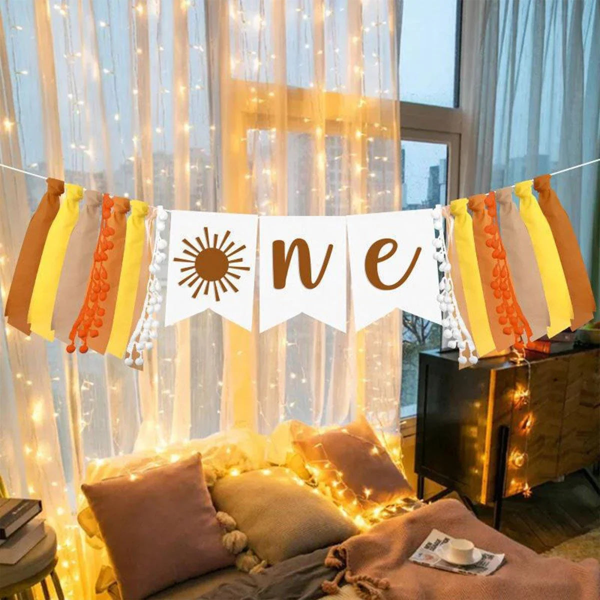 Birthday Party Flag Decoration Sun Theme 1PC