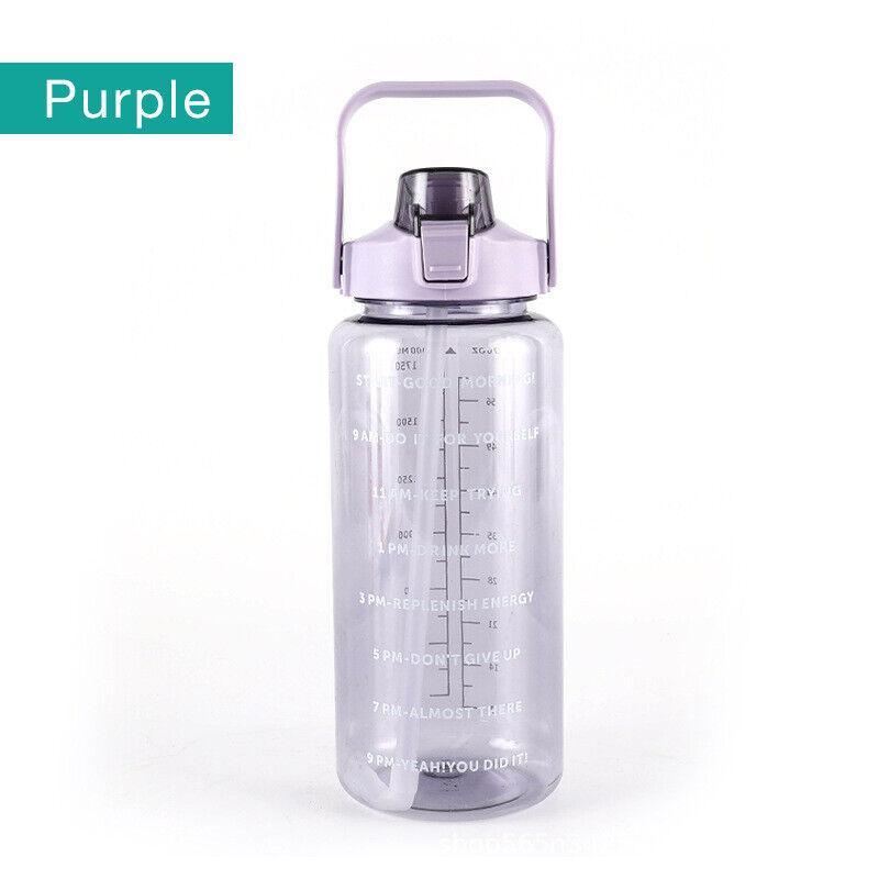 2L Water Bottle Straw Cup Sports Flask 1Pack