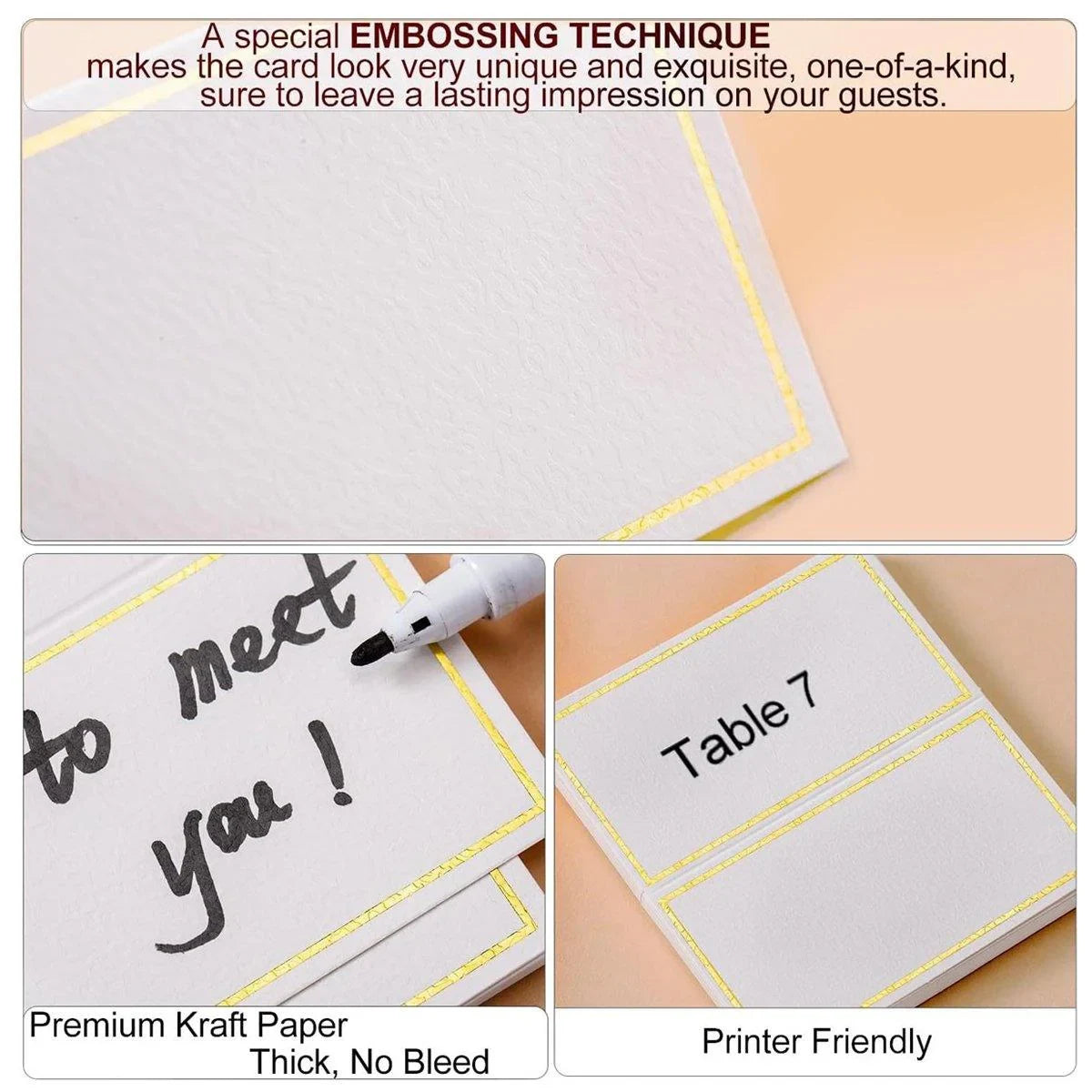 Seat Name Card Writable 200PCS