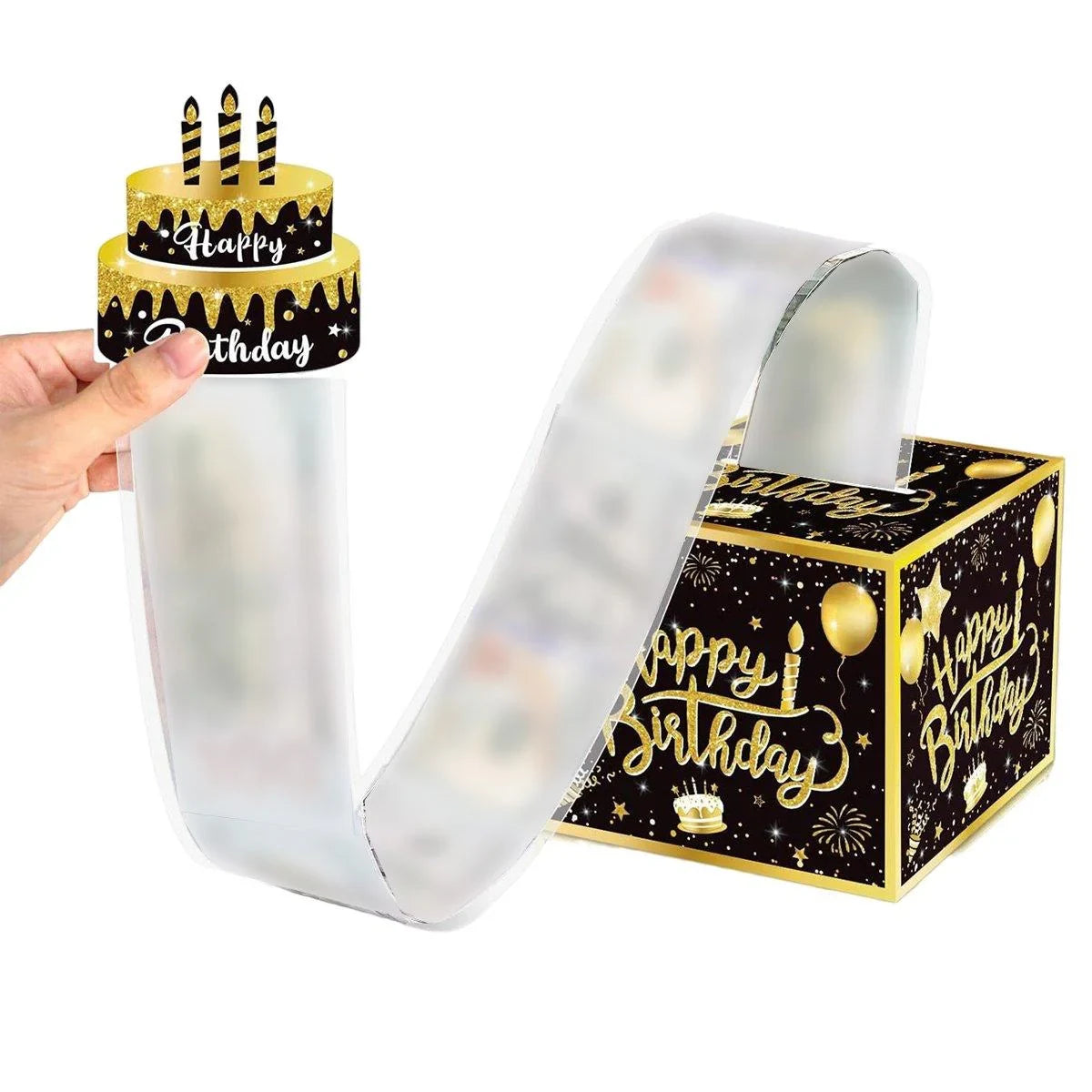 Black and Gold Birthday Money Box 1 Set with 30 Money Bags