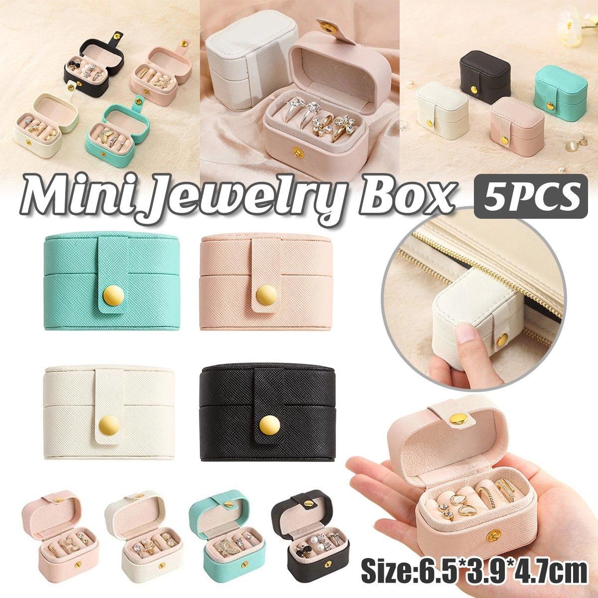 High-Quality Synthetic Leather Mini Jewelry Boxes 5PCS