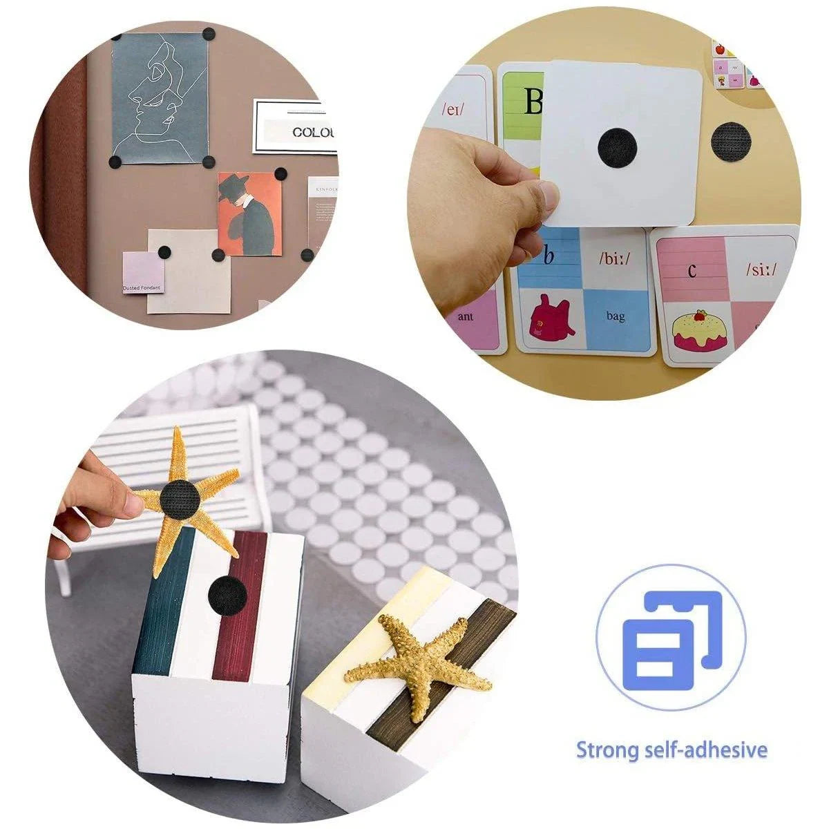 Nylon Adhesive Hook and Loop Stickers 4-108Packs